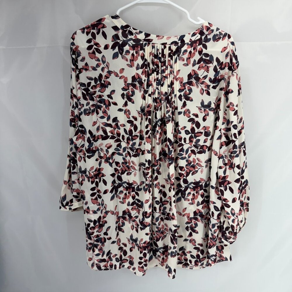 NYDJ Women 1X Floral Top Blouse Lightweight Purple Pink 3/4 Sleeve Flowy Shirt - Picture 2 of 8